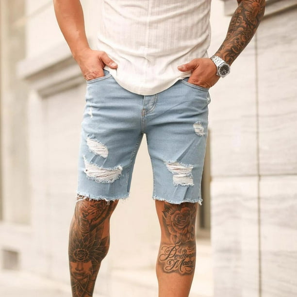 Men New Basic Jeans Denim Pants Skinny Summer Workout Casual All Waist Big Sizes